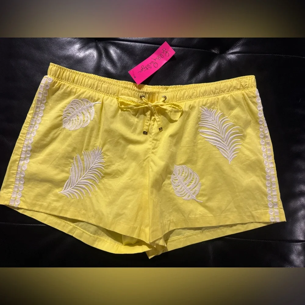 NEW Katia sequined embroidered palm leaf shorts Lilly Pulitzer